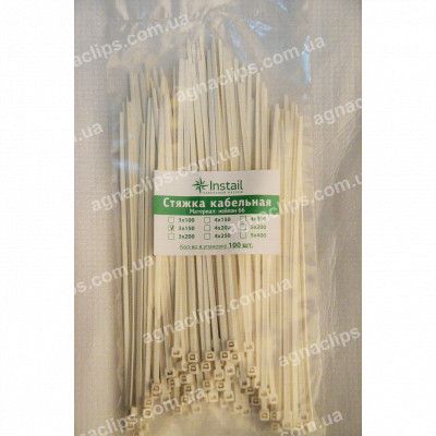 Кабельні стяжки 3х150 мм. білі