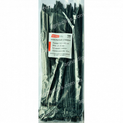 Кабельні стяжки 4х300 мм. чорні