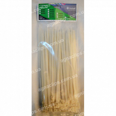 Кабельні стяжки 8х300 мм. білі