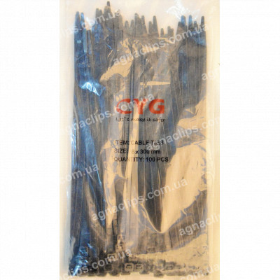 Кабельні стяжки 8х300 мм. чорні