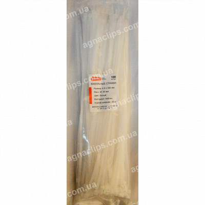 Кабельні стяжки 5х350 мм. білі