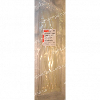 Кабельні стяжки 4х370 мм. білі