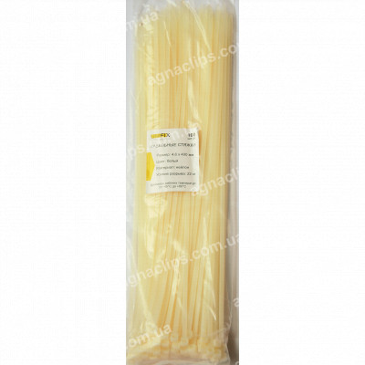 Кабельні стяжки 5х400 мм. білі