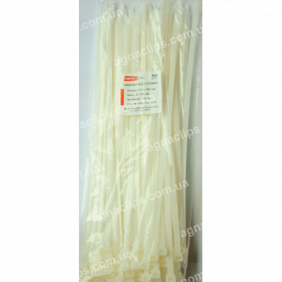 Кабельні стяжки 8х400 мм. білі