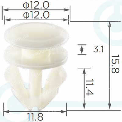 C 1298 Кліпса VAG 191853585A молдингу
