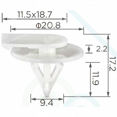 C 1339 Кліпса BMW Mini 07137073915 молдингу порога