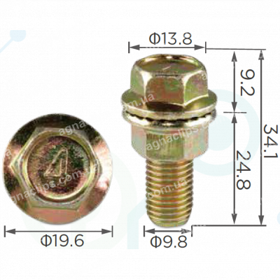 H 2060 Болт M10x25 з гайкою універсальний