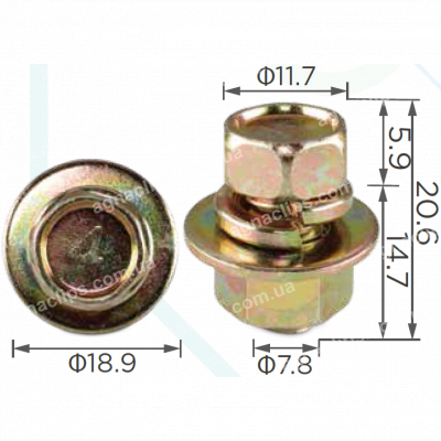 H 2061 Болт M8x15 з гайкою універсальний