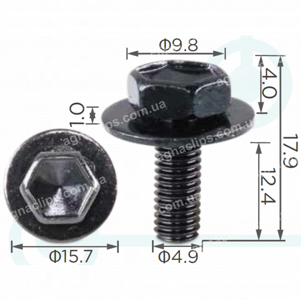 H 2082 Болт M5x12.4 Lexus Toyota Tesla 9011905021
