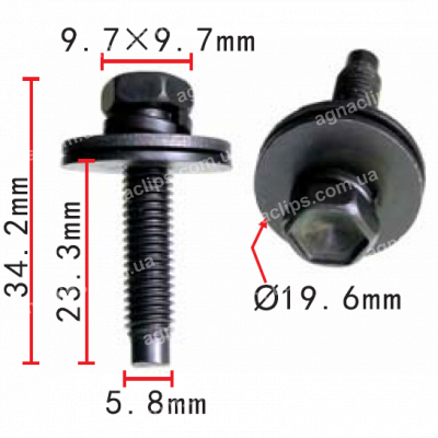 H 2086 Болт M6x23 Toyota Chrysler 9011906863 6100568