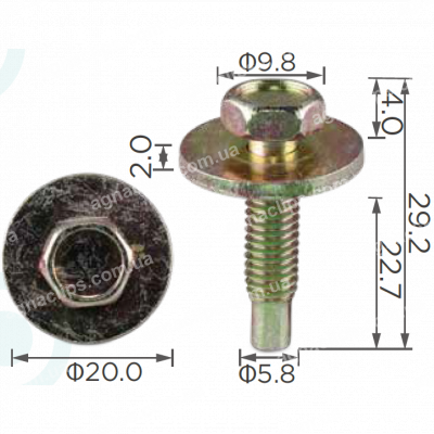 H 2104 Болт M6x23 із шайбою