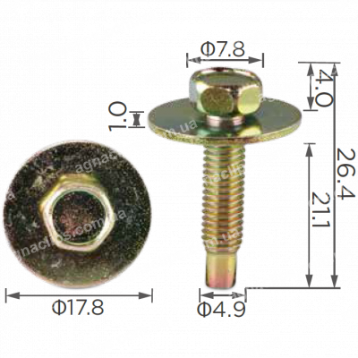 H 2105 Болт M5x21 із шайбою