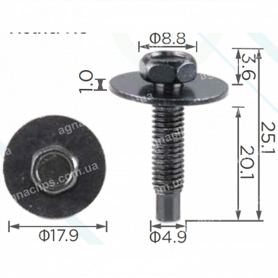 H 2112 Болт M5x20 із шайбою