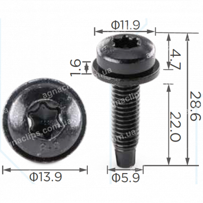 H 2117 Гвинт M6x22 із шайбою
