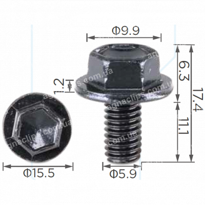 H 2134 Болт M6x11 Toyota Lexus 9010506137