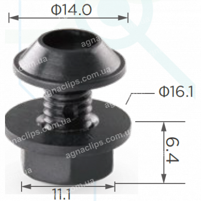 C 120 Гвинт із гайкою пластик