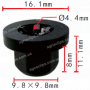 C 930 Гайка пластикова BMW 61131176747 16131176747 Opel 817967 Mercedes A0039900251