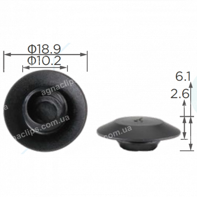 C 307 Заглушка Ø 9мм пластикова
