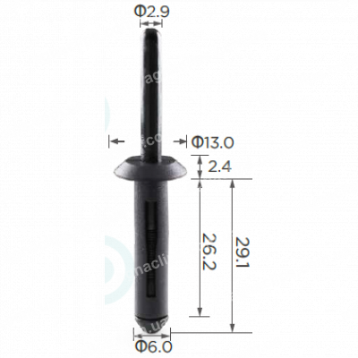 C 202 Заклепка пластикова Chrysler Ford GM 2052072 N803862S 6501559