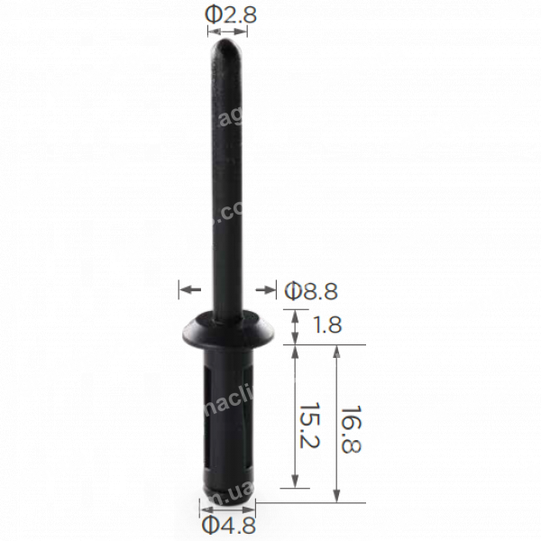 C 468 Заклепка пластикова Chrysler GM 20465395 6004212