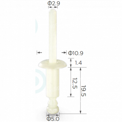 C 1242 Заклепка пластикова