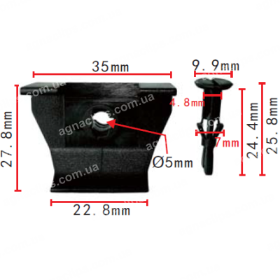 C898 Скоба Toyota Lexus 5387958010 5387928010 кріплення підкрилок, бампера