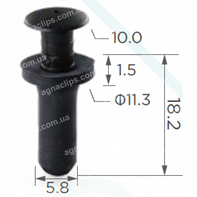 C 1544 Кліпса обшивки салону Mercerdes з гумовою втулкою A0009915940