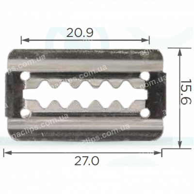 C 322 Скоба 15.6x27mm Toyota 9046804030 обшивка, фіксатор бампера