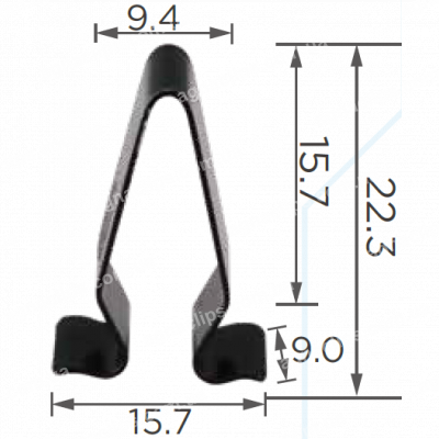 H 1222 Скоба 22.3x15.7mm Audi Seat Skoda VW 4A0867276 кріплення обшивки багажника