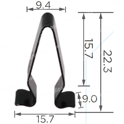 H 1222 Скоба 22.3x15.7mm Audi Seat Skoda VW 4A0867276 кріплення обшивки багажника