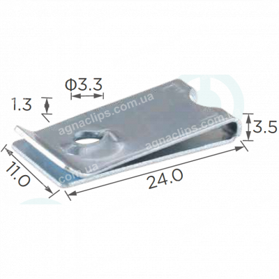 H 2043 Скоба 11x24mm Mercedes 1239940645