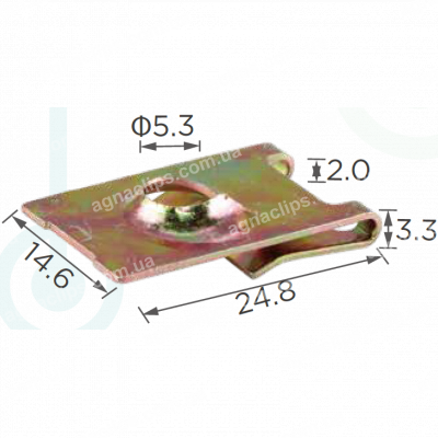 H 2046 Скоба 24.7x14.6mm VW отвір 5.4mm
