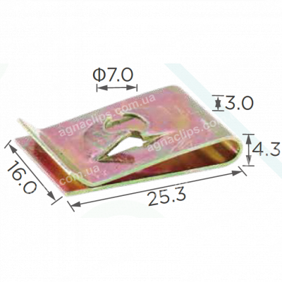 H 2047 Скоба 16x25mm отвір 5mm