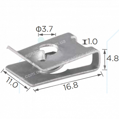 H 2097 Скоба 17x11mm BMW 07129904150 отвір 3.7mm