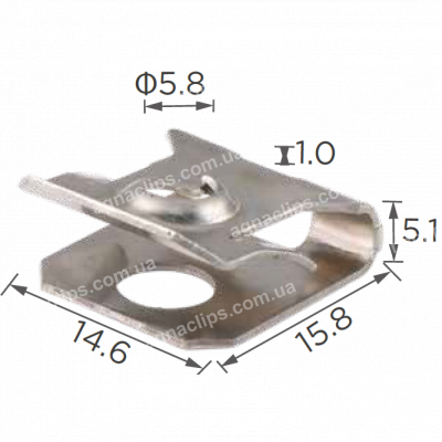 H 2171 Скоба 14.6x15.8 Ford нержавіюча сталь 1069428 W715835S300