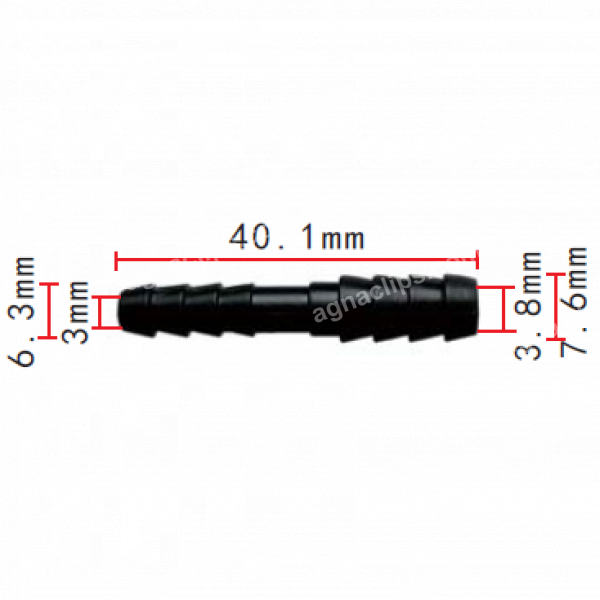 C 404 З'єднувач (двійник) 6.3x7.6x40mm