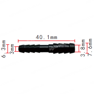 C 404 З'єднувач (двійник) 6.3x7.6x40mm