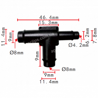 C 878 З'єднувач (трійник) 9.0x6.2x9.0mm GM Ford 472815 801471