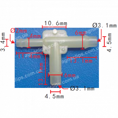C 881 З'єднувач (трійник) 3.4x4.5x4.5mm
