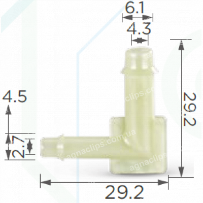 C 1086 З'єднувач d6.1x8.2mm GM Mitsubishi Honda Nissan кутовий