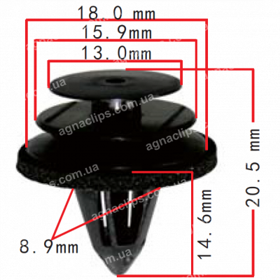 C 1129 Кліпса Nissan Infiniti 84953AU100 80999VE000 обшивка дверей, багажника, задня полиця