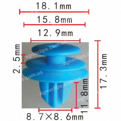 C 1186 Кліпса Mitsubishi бічних панелей та обшивки дверей