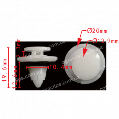 C 1236 Кліпса Honda 91513SJK003 молдингу двері, порога, номерного знака, кріплення спойлера