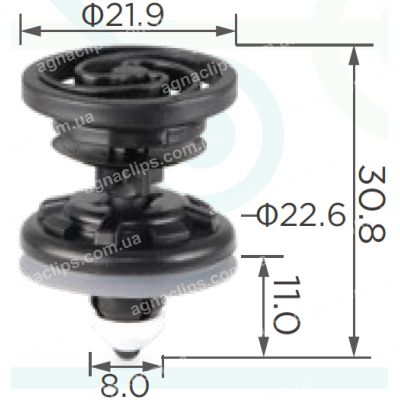 C 1249 Кліпса Seat Skoda VW Audi 7L6868243 V102376 обшивки дверей