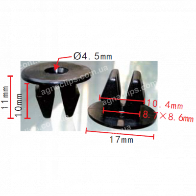 C 1609 Кліпса Toyota Lexus 9018906211 кріплення накладки порога