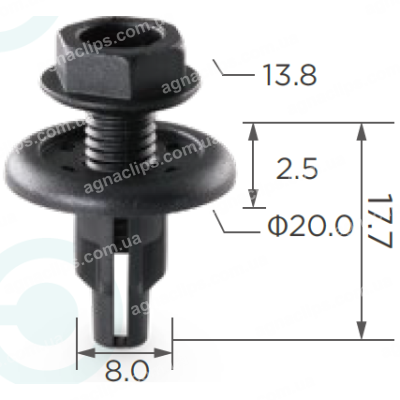 C 123 Кліпса Honda Acura 91516SK7013 Nissan Infiniti 015530034U