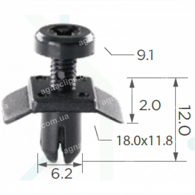 C 169 Кліпса обшивки Nissan 66824W1000