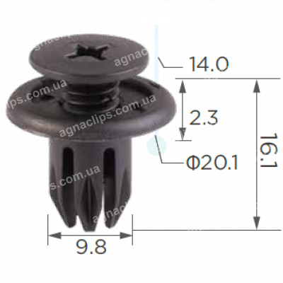 C 570 Кліпса бампера Daewoo GM Chevrolet 94530623 0940909302 Honda Acura 91503SP0003 Ssang Yong 7887508000 Subaru 57728AC060 Mini 0796607
