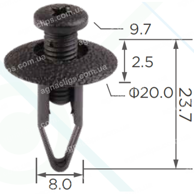 C 573 Кліпса Mitsubishi Nissan Infiniti Mazda Honda Toyota Ford 63854-01A00 MB547806