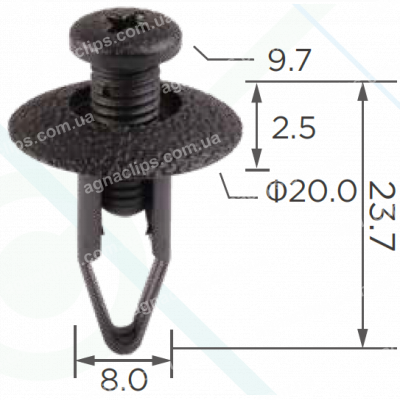 C 573 Кліпса Mitsubishi Nissan Infiniti Mazda Honda Toyota Ford 63854-01A00 MB547806